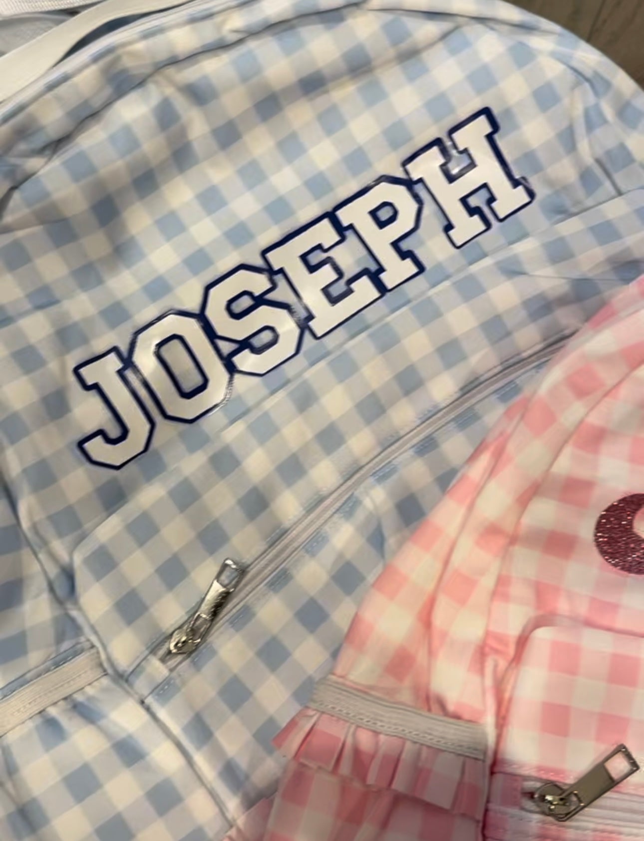 PERSONALIZED GINGHAM BACKPACK