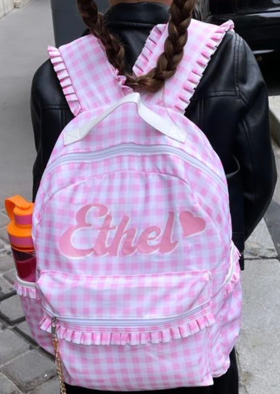 PERSONALIZED GINGHAM BACKPACK