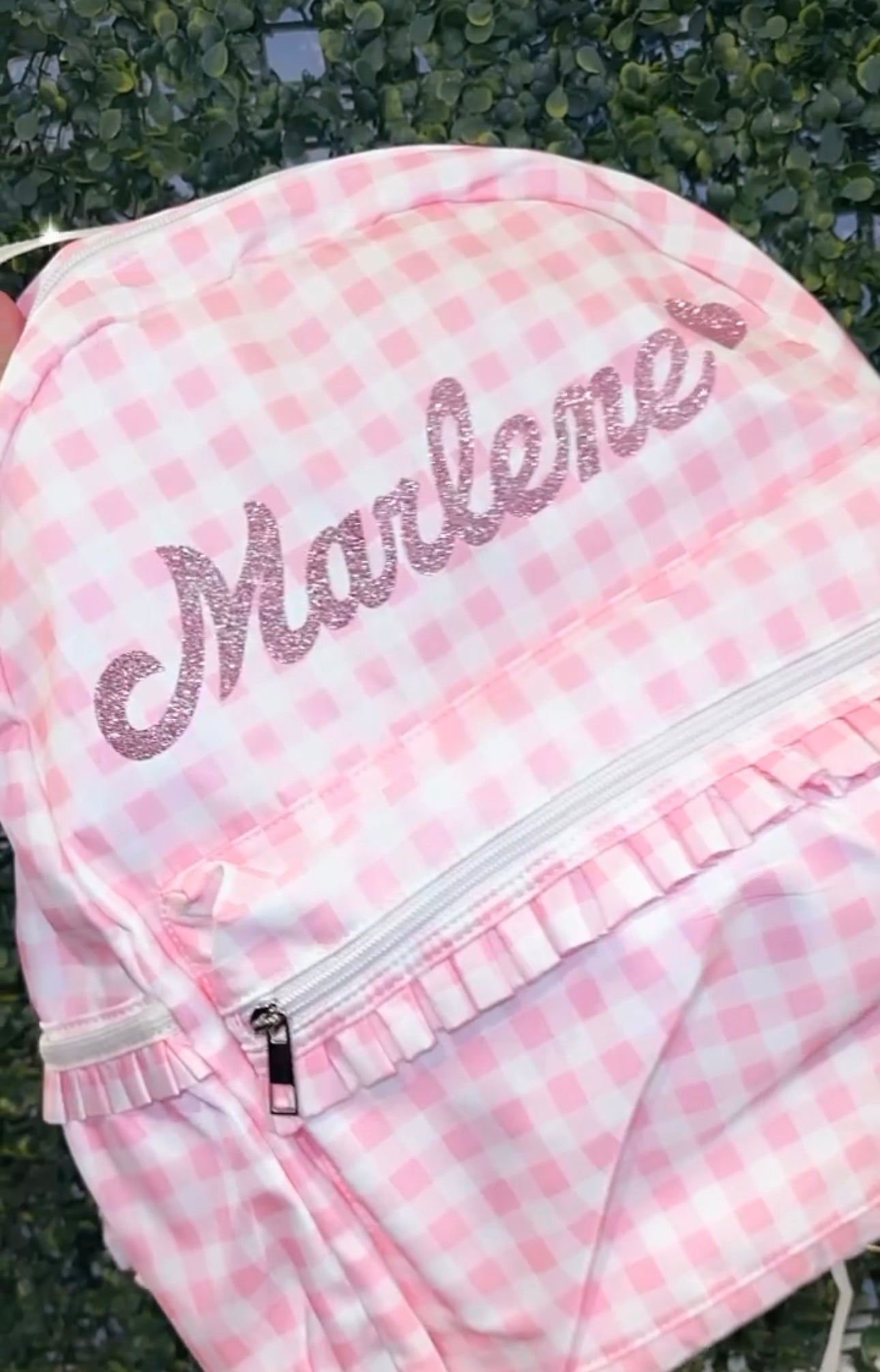 PERSONALIZED GINGHAM BACKPACK